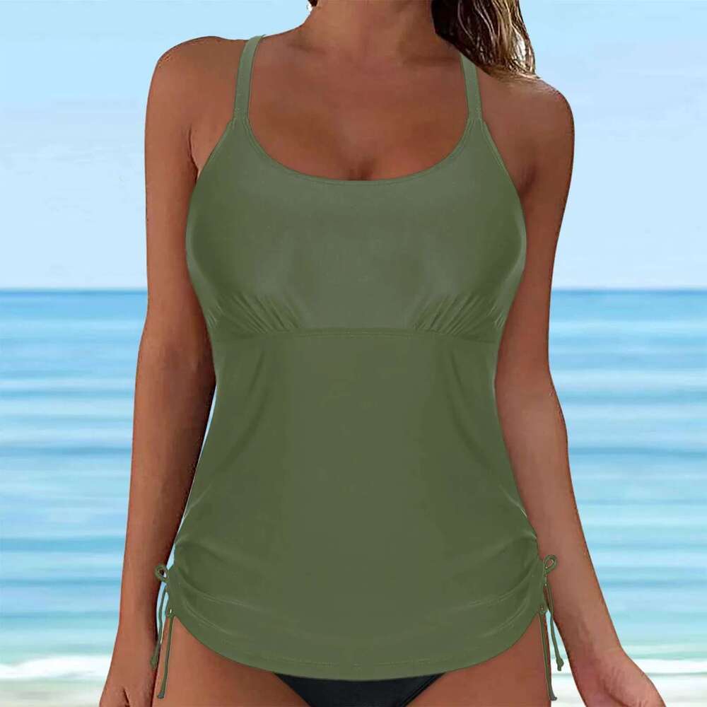 Printed Women Tankinis Set Lace Bikini Push Up Swim Crop Top Swimsuits 1 Piece Swimwear Summer Beach Wear Km-Ly