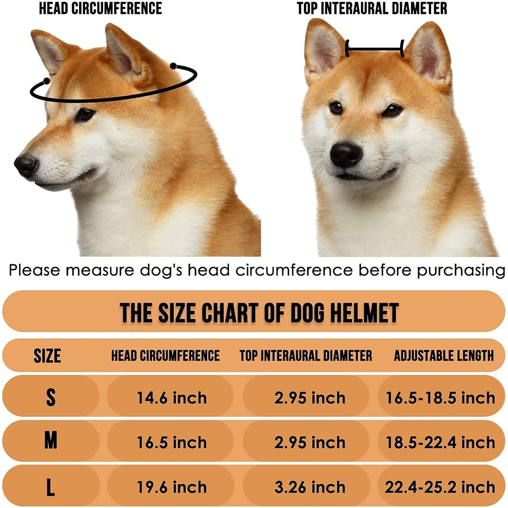 Dog Helmet Motorcycle Helmet with Ear Holes, Dog Safety Hat with Adjustable Strap for Small Large DOG Outdoor Driving Riding