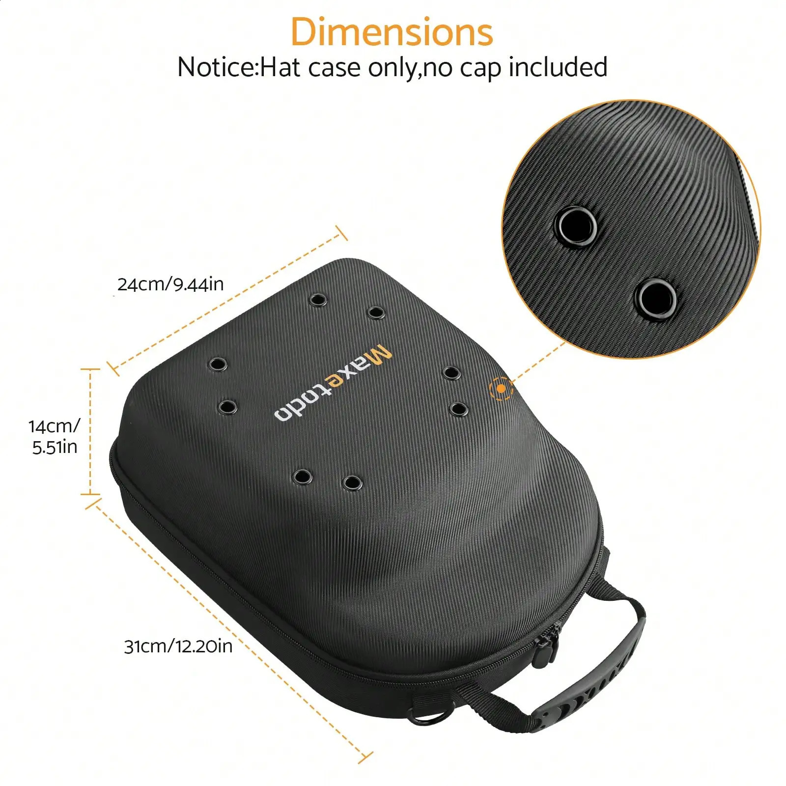 Ship from US Baseball cap with hat storage bag EVA waterproof dustproof and shatterproof set 6 hats travel box shoulder backpack straps 250305FBB