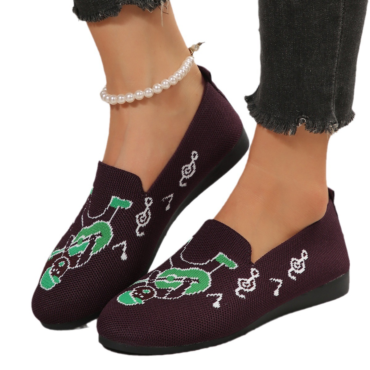 New women's fabric with 2025 style plus size casual flat bottom autumn single shoes ddmykukumalu
