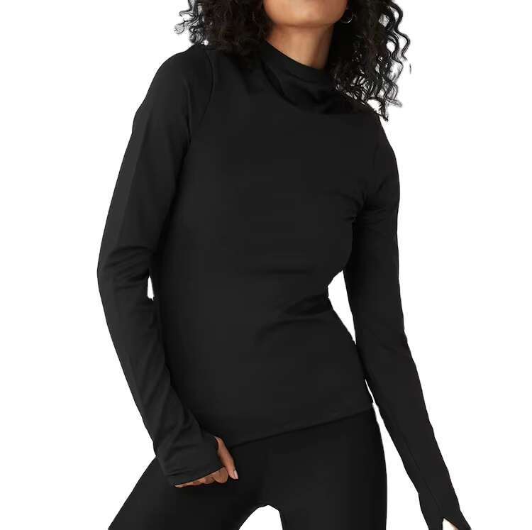 Customizable Medium Weight Turtleneck Hoodie For Women Women's Sweatshirts With Thumb Hole