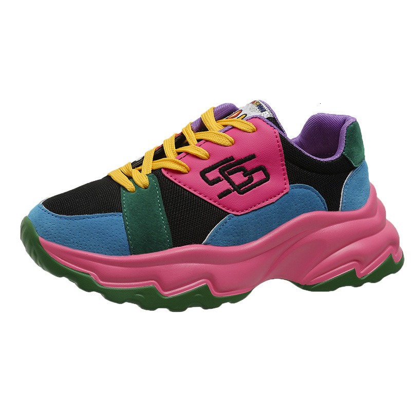Sports with thick sole casual 2025 fashion new spring/summer plus size colored women's shoes ddmykukumalu