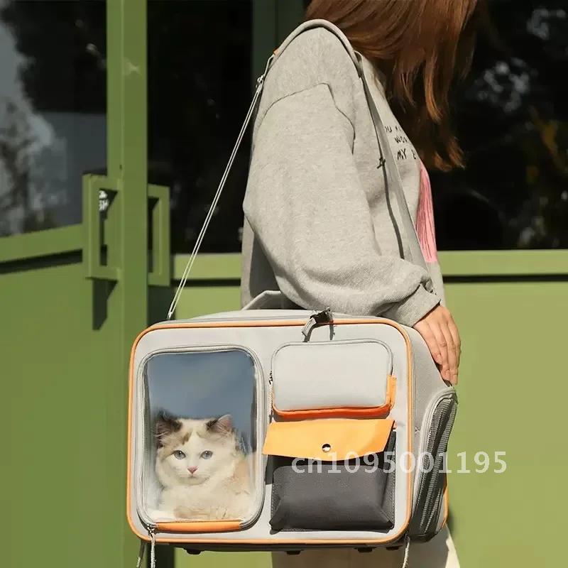 Breathable,Cat Pet Transport Backpack,Portable Travel Bag,Large and Capacity,Three Sides durable Multifunctional Backpack,Thick