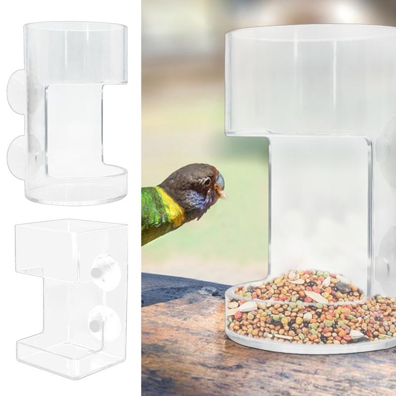 Fish Feeder Highly Clear Square Round Aquarium Feeder Bowl Clear Shrimp Feeder Feeding Tube Food Dispenser with Suction Cup