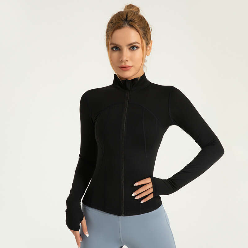 Zone Naked Yoga Sports Coat Slim Fit Nylon Stand Neck Tight Jacket Top Running Fitness Suit KLMY