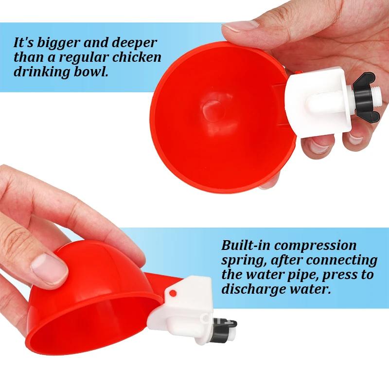 50 Dispenser Automatic Chicken Drinker Bowl Duck Plastic Drinking Cup Water Chicken Feeder Supply Water Pcs Device Bird Poultry