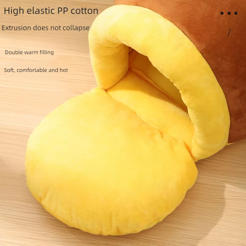 Honey Pot Warm Cat Bed Winter Deep Sleep Nest Hiding House and Habitats Inside Thick Padded Home Supplies Products Accessories