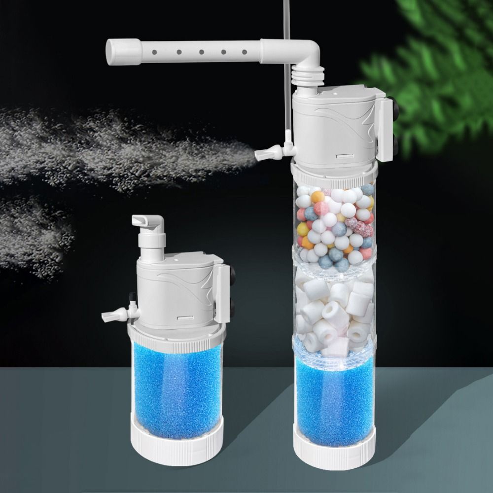 Silent Fish Tank Submersible Filter Plastic 8W/15W Aquarium Filter Pump Water Circulation Pump Removable Fish Poop Collector