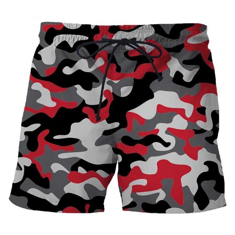 Camouflage 3D printed shorts mens outdoor sports board shorts unisex fashion casual swimming beach pantsXJ250304