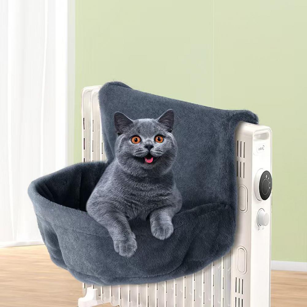 Cat Hammock Radiator Bed Plush Hanging Hammock for Cats Strong Metal Frame Winter Basket