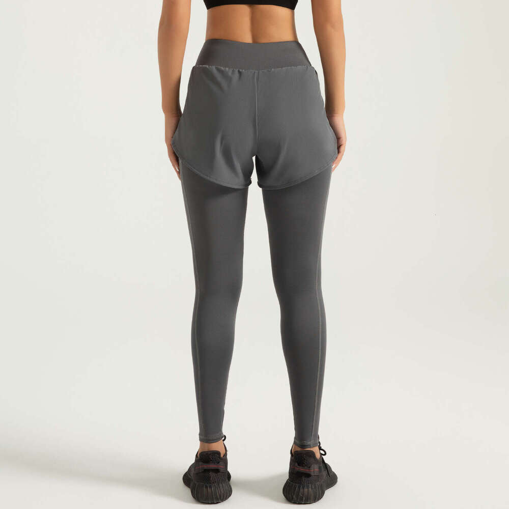 Special Zone Fake Two Pocket Yoga Pants With High Waist And Hip Lift Running Fitness Sports Tights KLMY