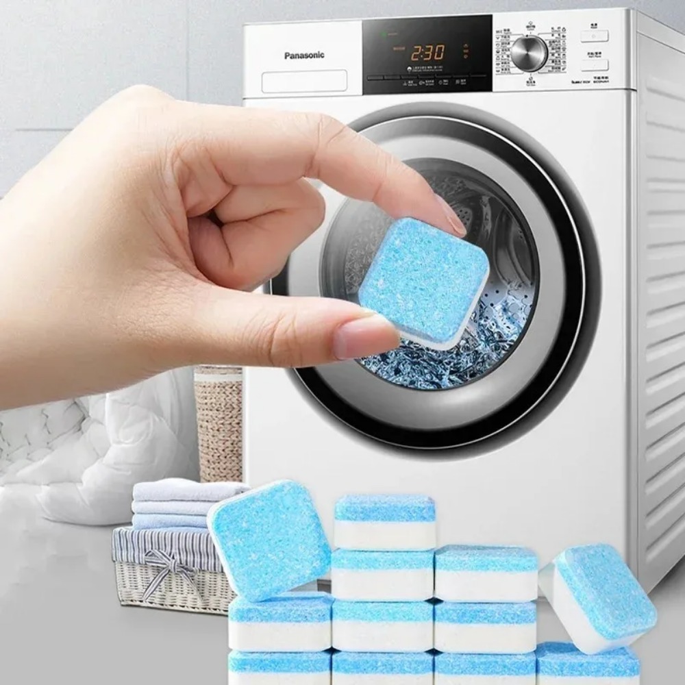 4/12PCS Washing Machine Effervescent Tablets Detergent Laundry Deep Cleaning Deodorizing Tablets Washer Fluid Cleaner For Home