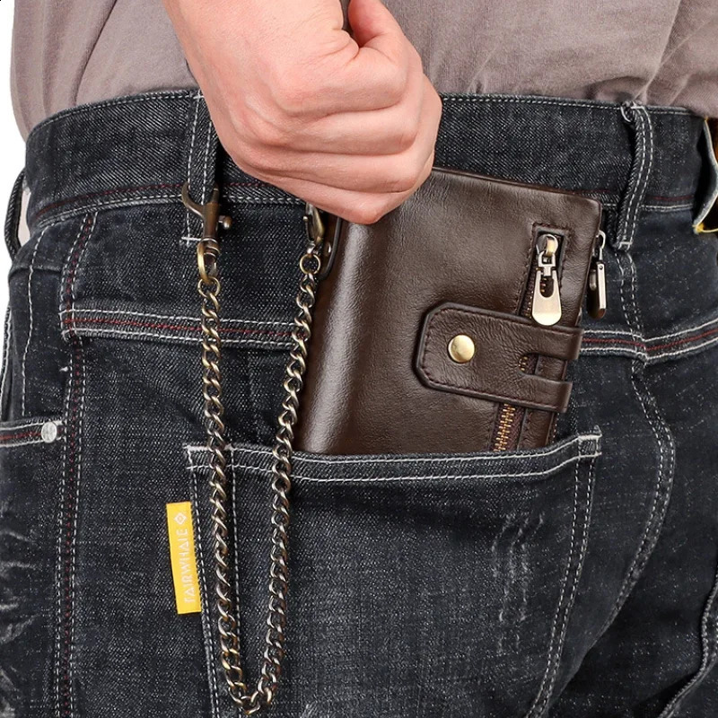 Baellerry Men Wallet y ner Purses Short Zipper Coin Purse Card Holder Chain PORTFOLIO Portomonee Mens 250305