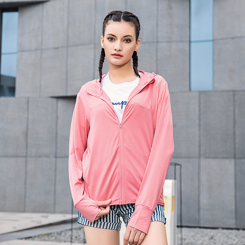 New for women men, ice silk sun protection breathable and UV resistant clothing, hooded cardigan UPF50+skin clothing