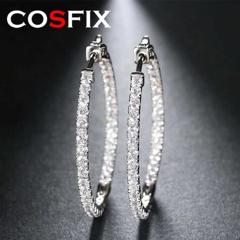COSFIX Earring for D Color Women Stud Women's Full Moissanite Hoop Earrings