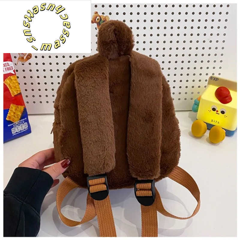 Backpacks Cute Labub Small Backpack Plush Toy Mascot Cartoon Parent-child Shoulder Bag with Large Capacity and Money Pouch in Stock Gift Y25030588T5