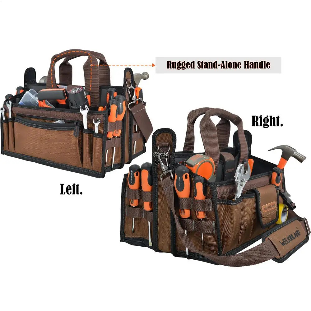 Ship from US Tool Tote Bag 20 Pockets HVAC Tech Electrician ClearBox Organizer HeavyDuty LargeOpening BrightInterior Ballistic 1680D 250305FBB