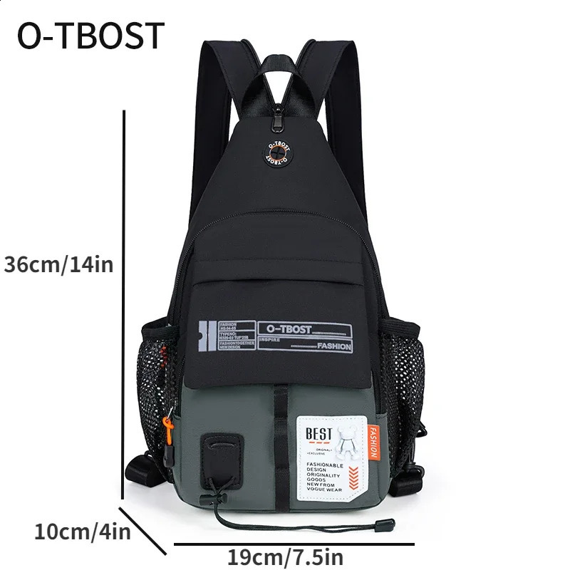OTBOST 2 in 1 Chest Bag and Backpack Outdoor Crossbody for Men Women with Oxford Cloth 250227