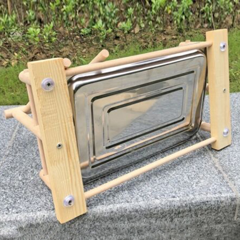 AAAC-Parrot Wood Stand Activity Center Ladder Swing Tray Cup Perch Bird Play Rack