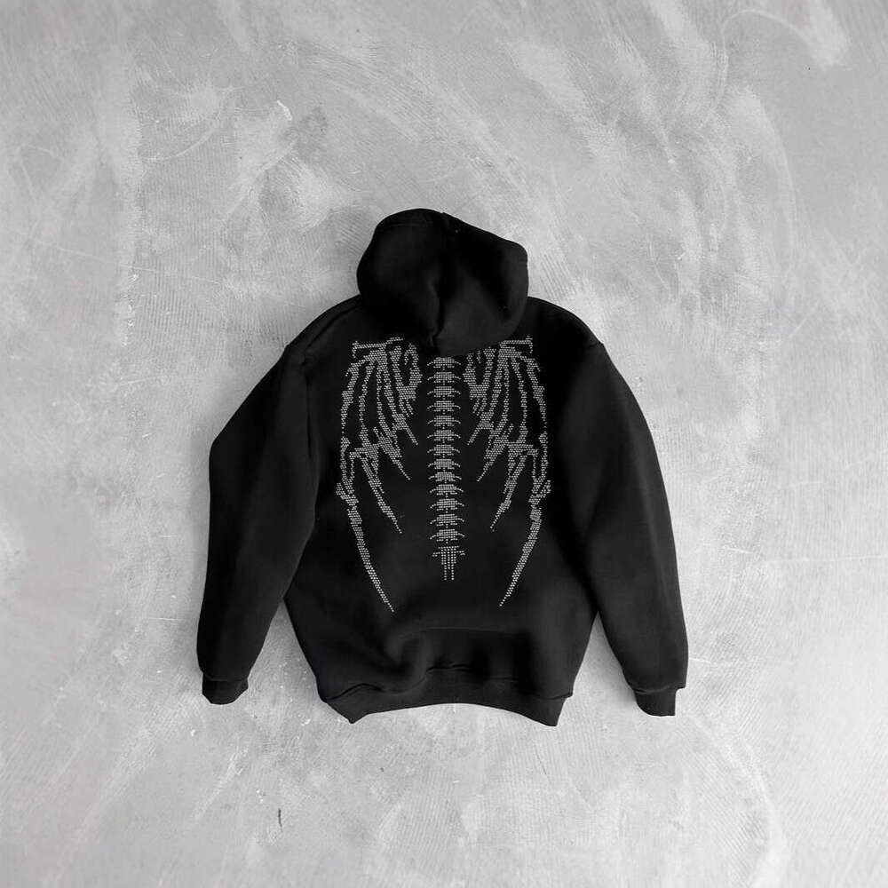 Trendy letter foam printed loose and fashionable hot stamping 3D three-dimensional pattern hooded sweatshirt