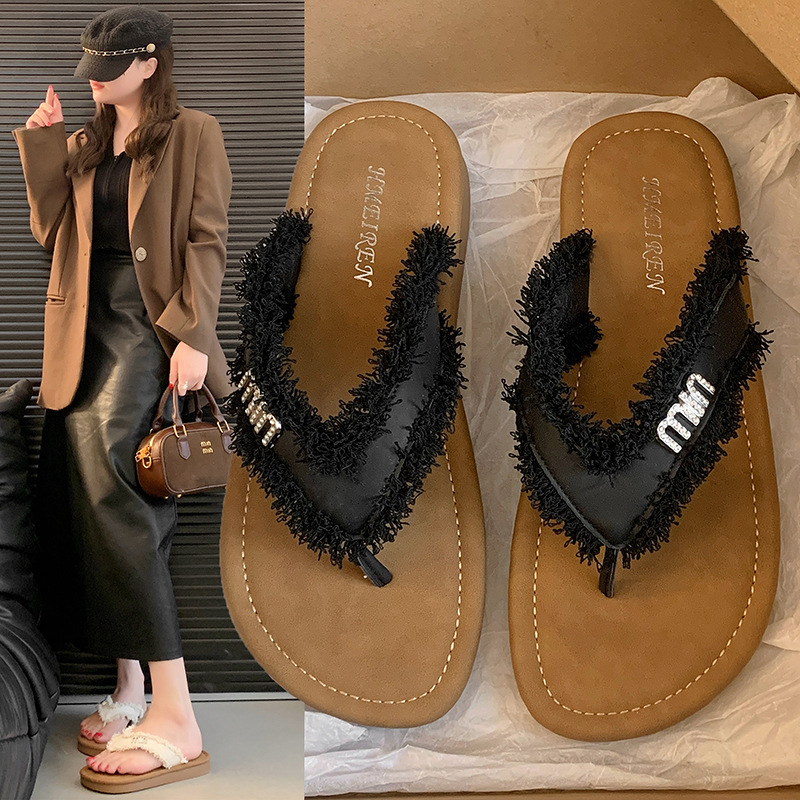 Free Shipping slides designer Slippers for womans flat sandals fashion tassels slipper outdoor Indoor holiday women shoes