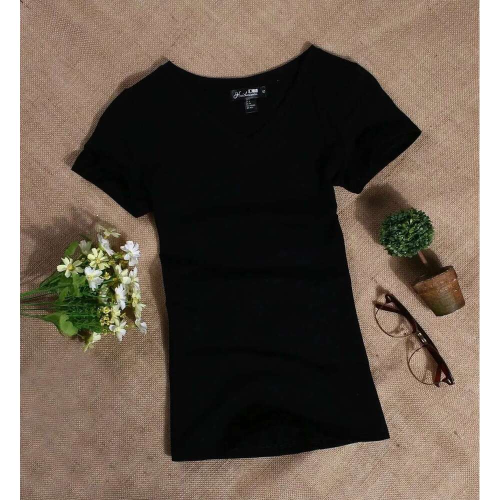 MRMT 2025 Women's Casual T-shirt Women's Short Sleeve Slim Solid Color Simple Solid Color T-shirt Women's T-shirt Women's T-shirt