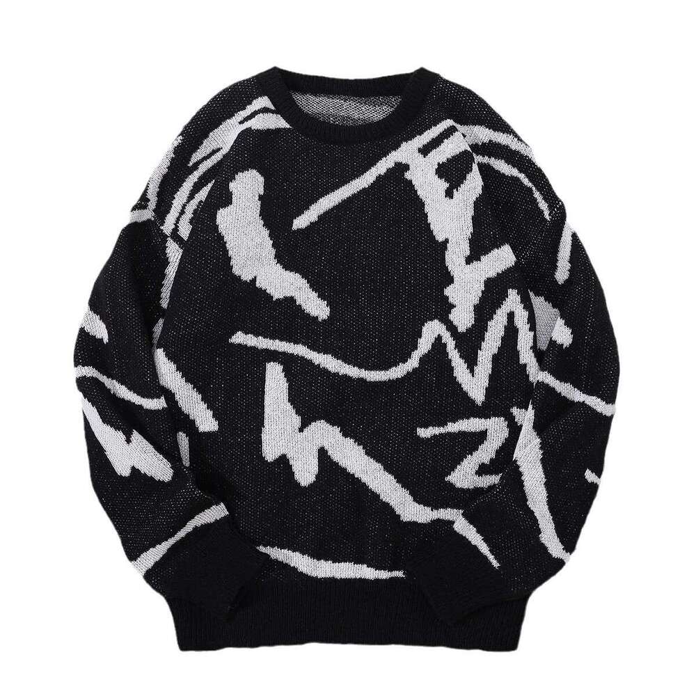 Trendy men women, loose round neck knitted for autumn and winter, long sleeved sweater