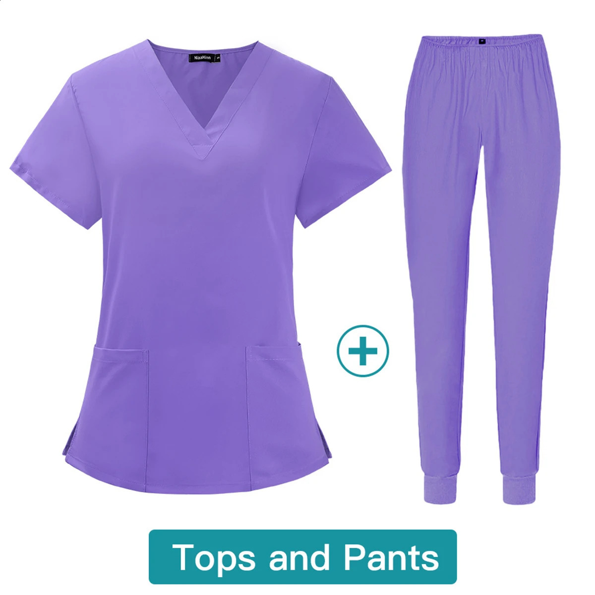 Nurse Uniform Set Cosmetics Pet Hospital Dental Operating Room Shampoo Set Summer Mens and Womens Work Clothes Doctors TopPants 250225