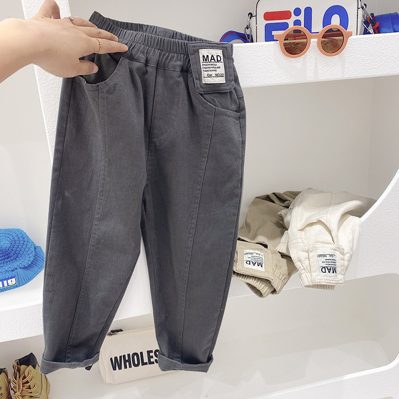 Ddmyshoesvip Boys Spring New Mid Size Children Solid Color Korean Version Casual Pants