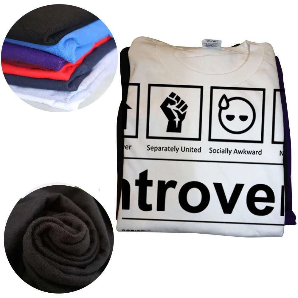 Introvert Logo T-shirt Funny Quotes Humor Introvers Joke Summer T-Shirts Cotton Streetwear Humor Quotes Christmas Gifts T-Shirt