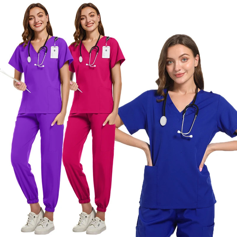 Unisex Doctor Uniforms Men Women Nursing Clothes Beauty Costume Nursing Scrubs Sets Dentist Workwear Clinical Tops Pants 250304