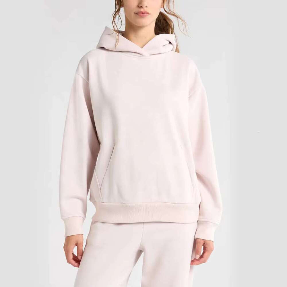 High Quality Drop Shoulder Loose Fit Custom Cotton Fleece Pink Women's Hoodie