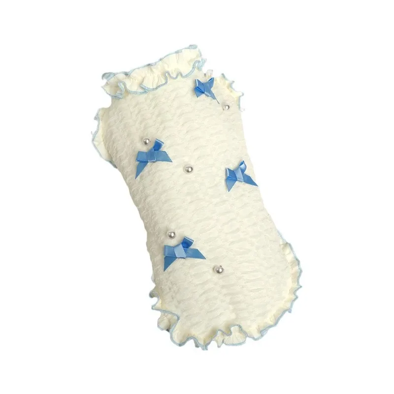 Spring Puppy Bow Skirt Pet Bow Bottom Shirt Dog Hoodie Teddy Schnauzer Back Heart Small Dog Cat Autumn Dress Thin Puppy Clothes