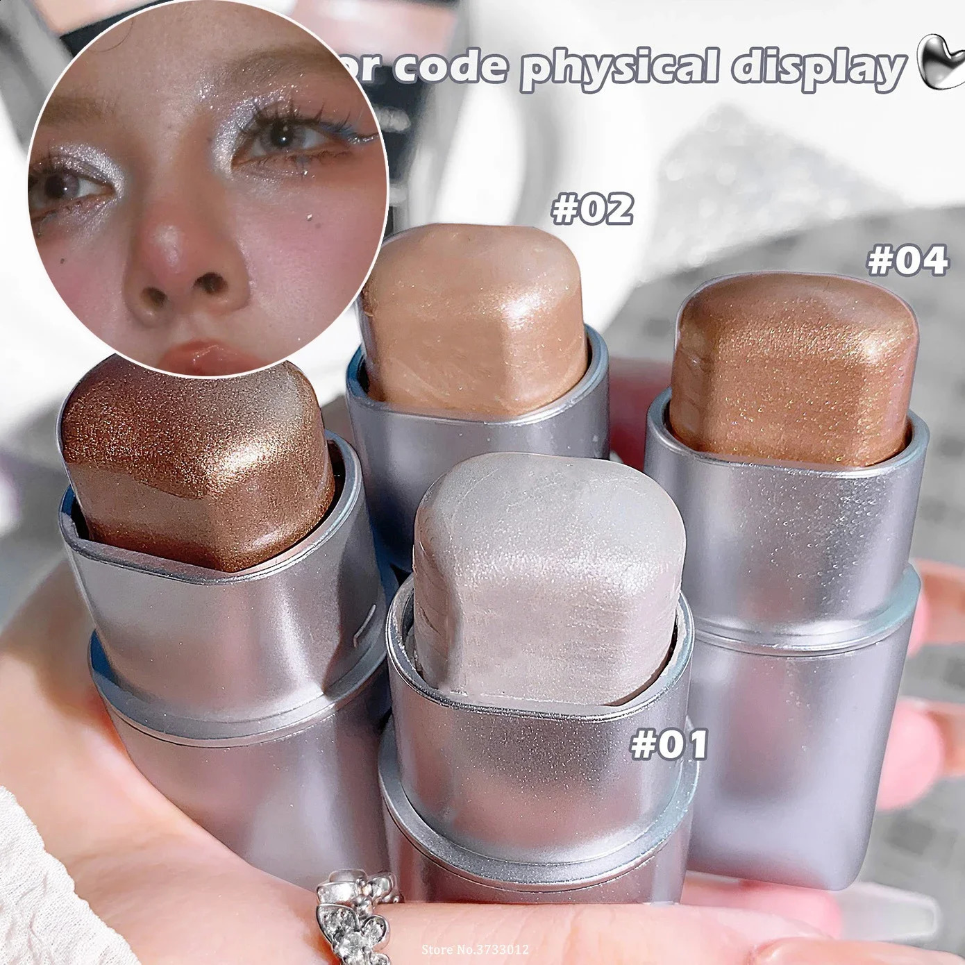 Highlight Shadow Stick Makeup Glitter Highlighter Contour Shimmer Bronzer Shading Natural Stereoscopic FaceBody 250219