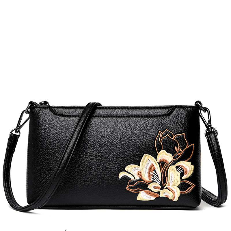 Small Women's Crossbody Bag, 2025 New Embroidered Chinese Middle-Aged Mother Style, Mobile Phone Change, Texture, Hand-Held Bag