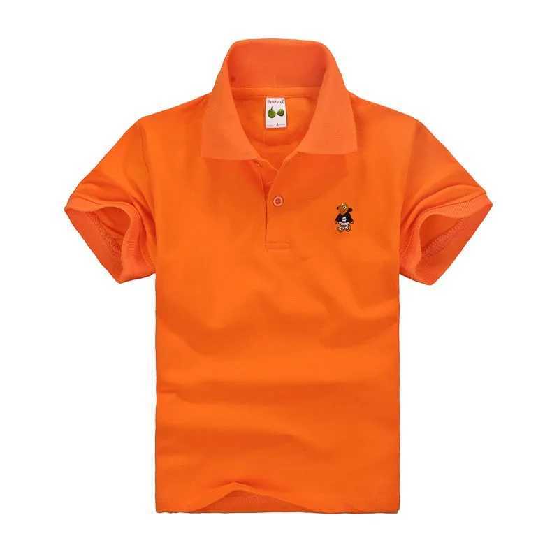 Summer Teenager POLO Shirts 3-14Yrs Children T-shirt For Girls Short-Sleeve Baby Tops Boys Tee Shirts Solid Color Kids OuterwearT250305