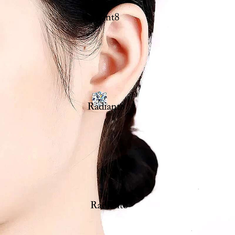 EWYA 4 Prong 0.2-2ct D Color Moissanite Screw Earrings for Women Wedding Fine Jewelry S Sier Dia Earring Ear Studs Gift