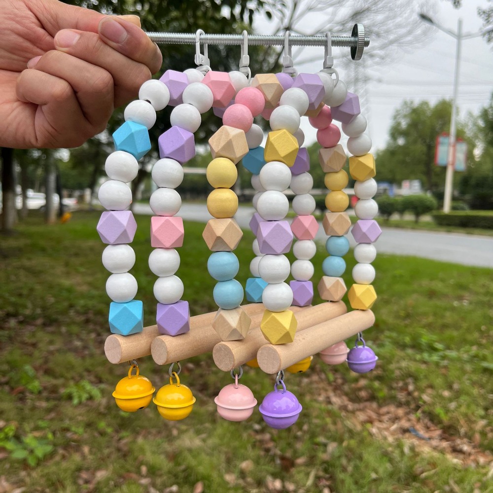 Cage Toys Non-slip Parrot Swing Hanging Environmentally Friendly Bird Swing Toys Natural Training Stand Holder Bird