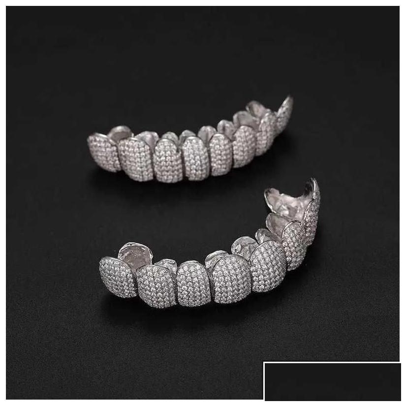 Grillz Dental Grills Mouth Exclusive Customization Moissanite Teeth Iced Out Hop Sier Decorative Braces Real Dia Bg Toot Dht8S
