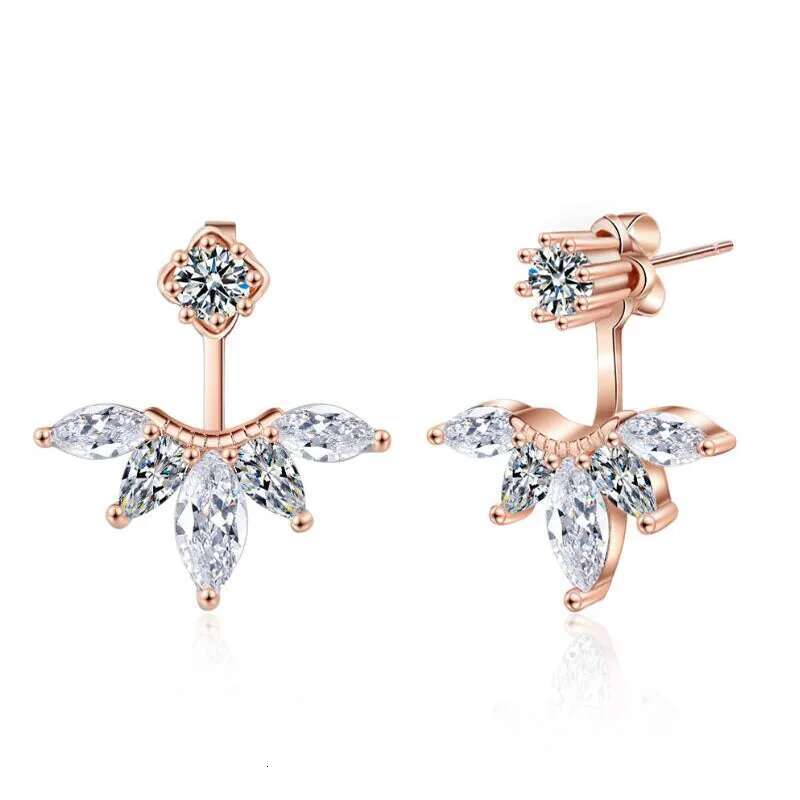 New Stud Earrings 5mm D Color Moissanite Drop for Women Real Sier Piercing Jewelry Certificate Front and Back Dual Purpose