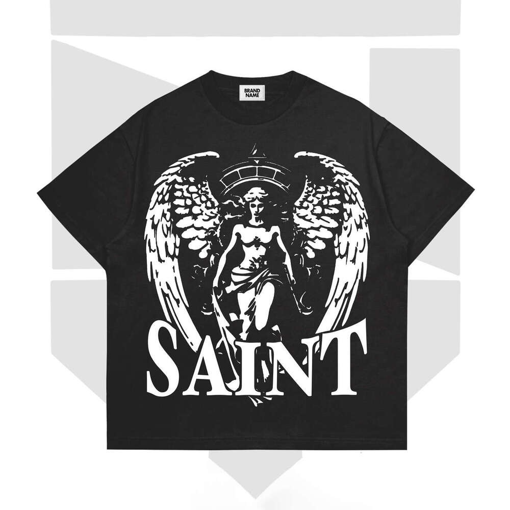 Multi element summer fashion street graffiti unisex letter printed pullover loose top