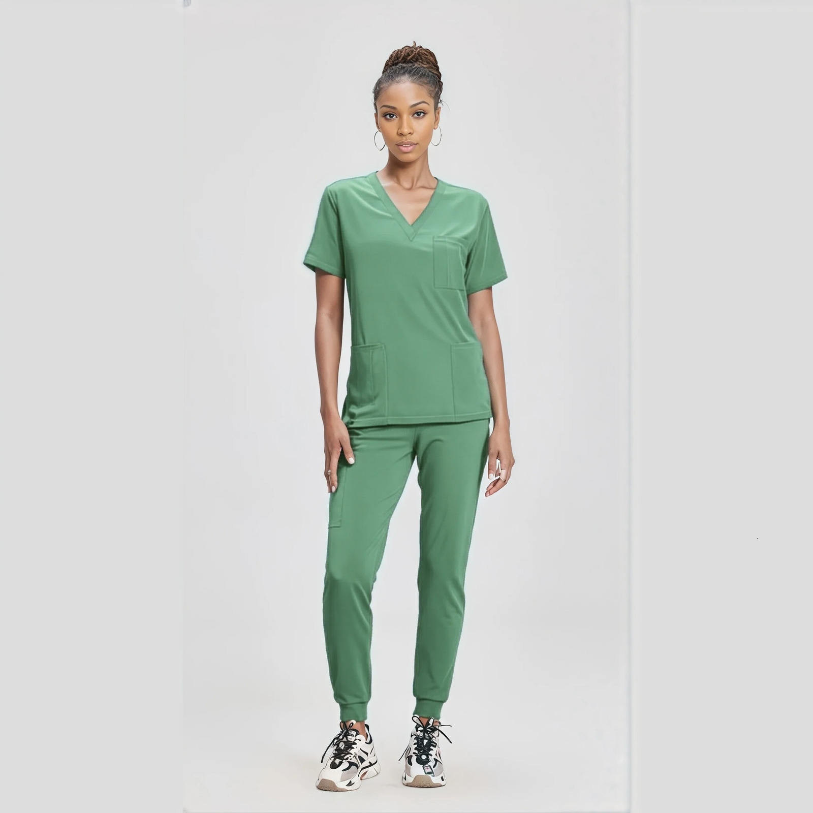 Wholesale Pharmacy Scrub Suit Hospital Uniform Scrub Top and Pants Nurse Doctor Scrubs Uniforms Women Scrub Sets 250304