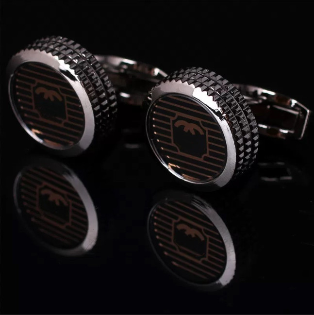 Elegant Men charm Gold Cufflinks Top Designer Jewelry French Cuff Links with Classic Letter Patterns - Perfect Christmas Gift for Him