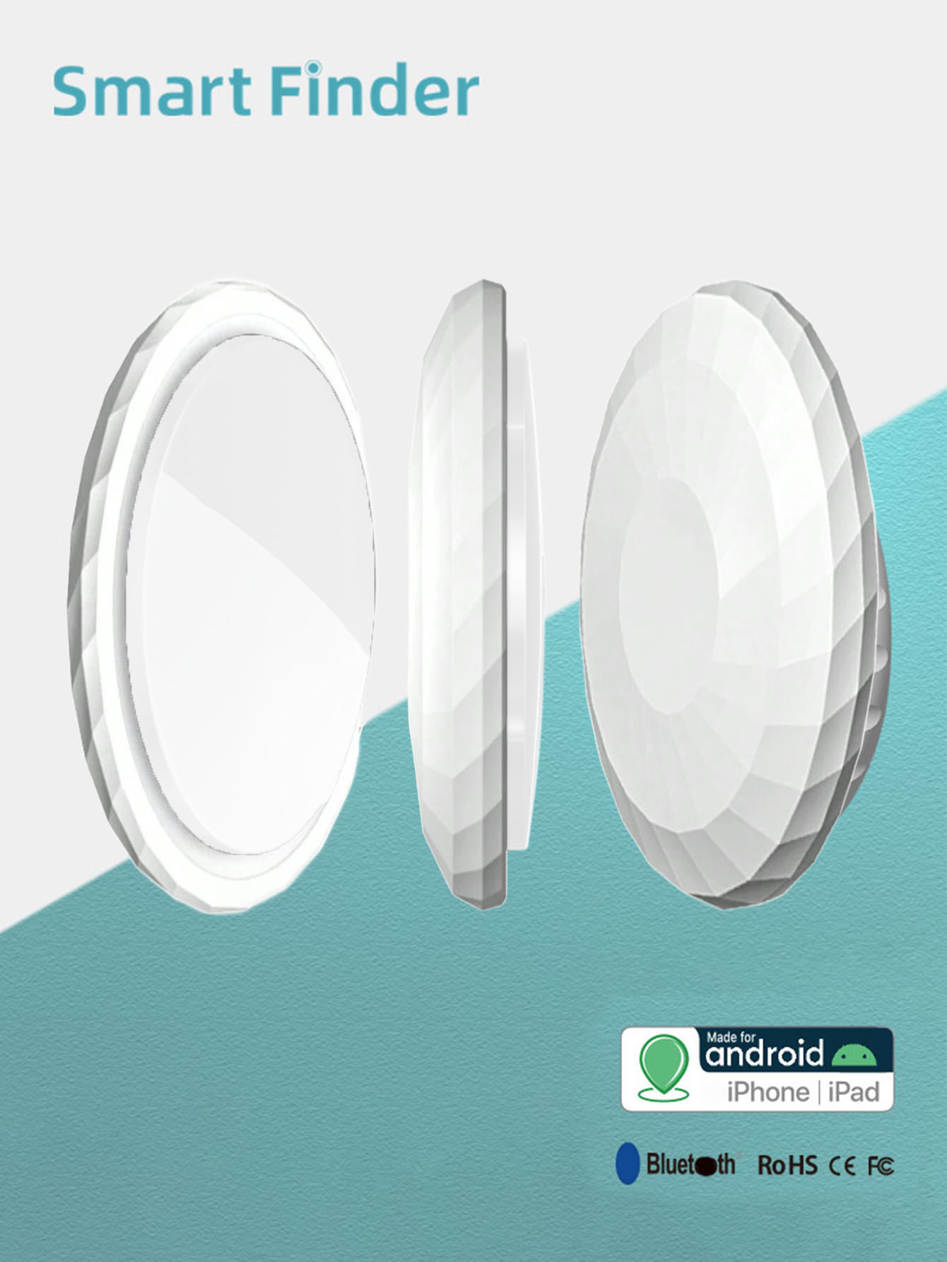 Mini Pet Tracker Key Finder Anti-Lost Round Anti-Lost Device Effective Range 10-30M Cat & Puppy Locator