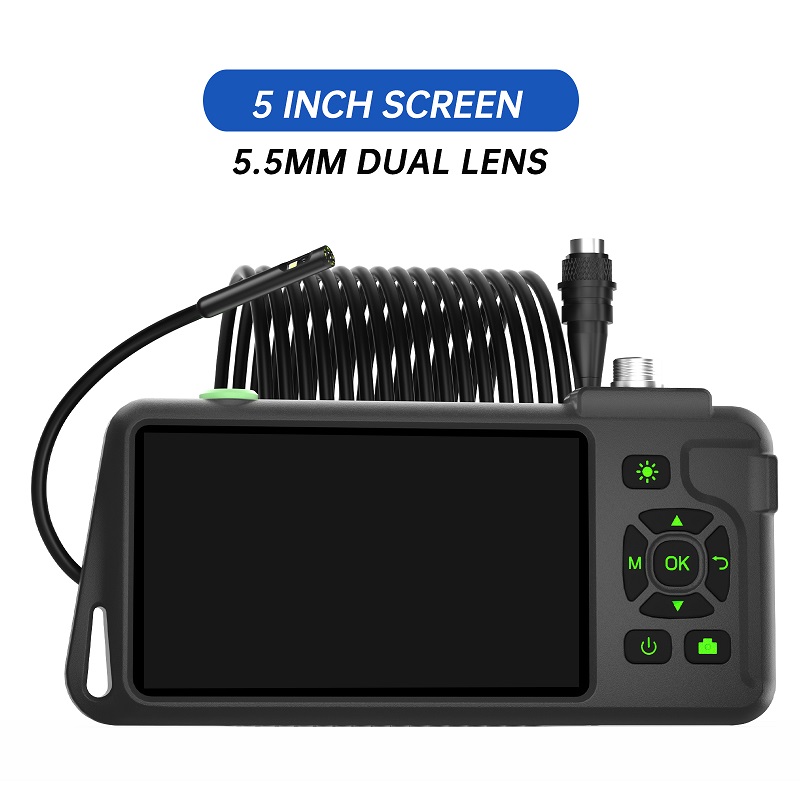 5Inch IPS Screen Industrial Endoscope Camera 1 to 10M HD1080P Single Dual Triple Lens HD1920 5 0MP Autofocus Pipe Inspection Borescope