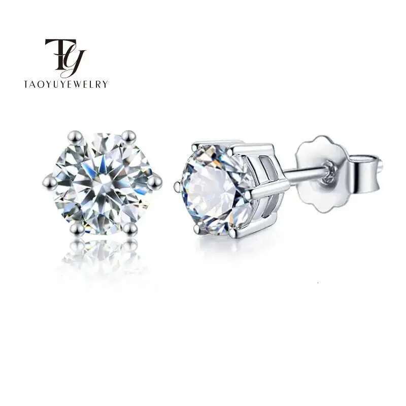 gra certified 0 5ct2ct d color moissanite stud earrings lab created dia sterg sier gold plated wedding jewelry