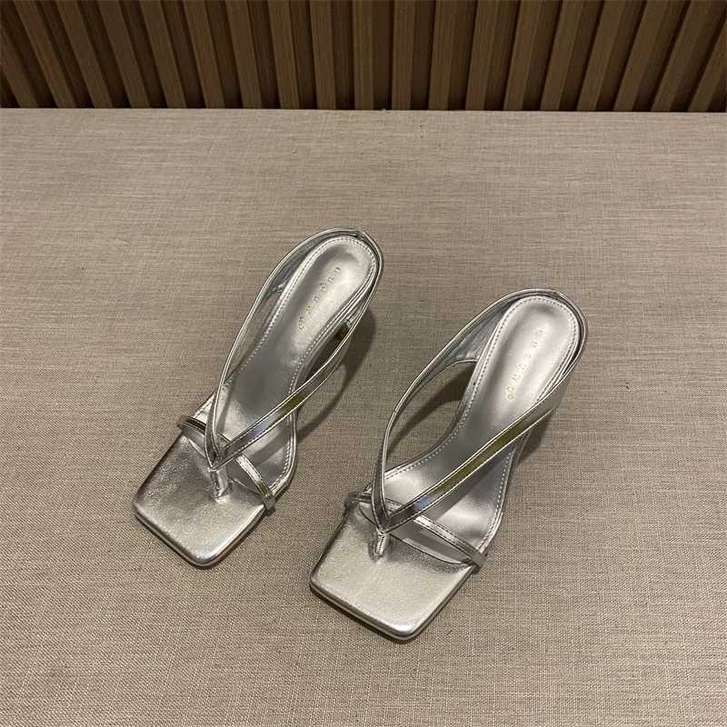 2024 New Summer Sliding Shoes Fi Sexy Thin H Flip Top Ten Thousand Shoes High H Sexy Womens Sliding Shoes Y250304