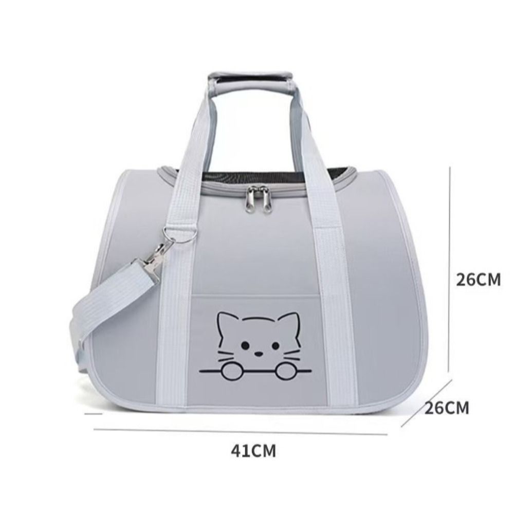 Portable Top-Expandable Cat Carrier Breathable Mesh Cats Handbag Escape Prevention Dogs Carrier Bag for Outdoor Travel