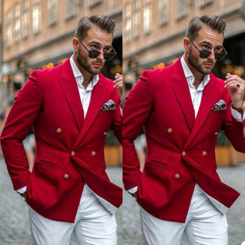 Mens Blazer Sets Suits Casual Blazer Business Turndown Collar Double Breasted Blazer Suit for Work and Daily Wear 240810