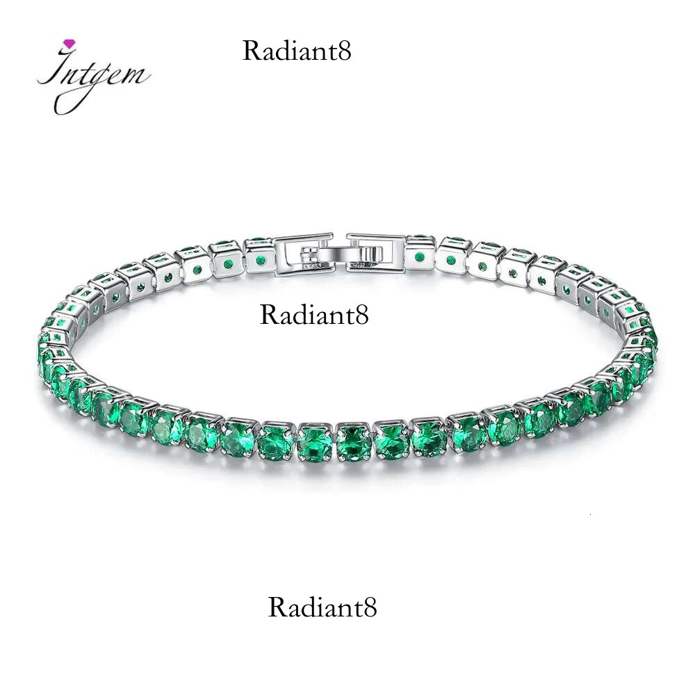 19CM Charm Sapphire Emerald Gemstone Tennis Jewelry Women's Fashion Bracelet Party Gift